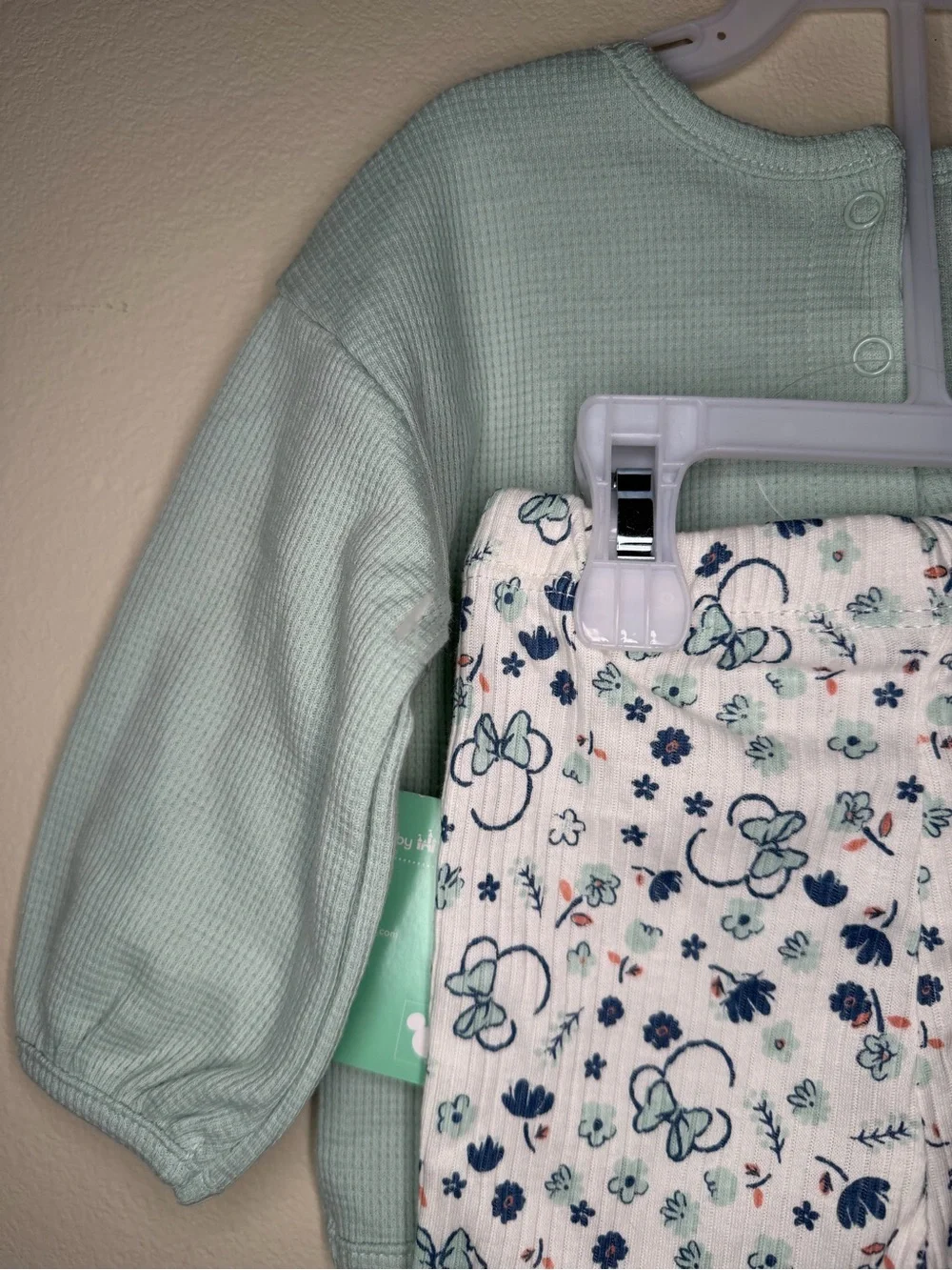 Disney Minnie Mouse Light Mint and White Pajama Set
